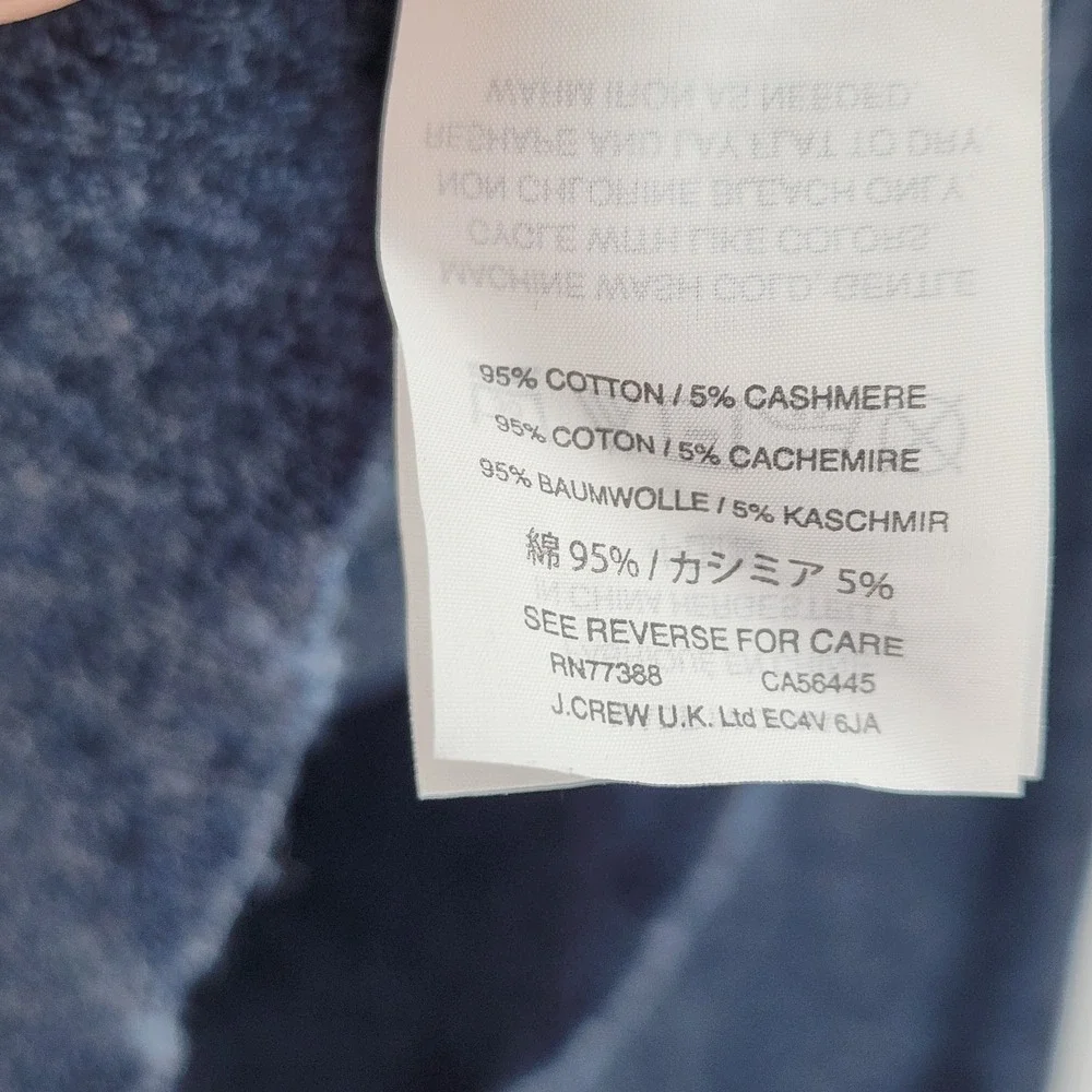 J.Crew VNeck Sweater sz MT Tall Men Blue Heather Cotton Cashmere Preppy Normcore